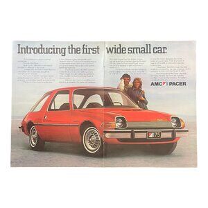 1975 AMC Pacer Hatchback Vintage Print Ad 70s Fashion 16x10 Wall Art Poster
